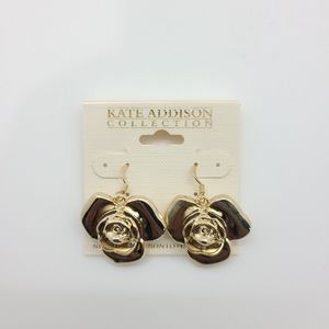 Gold Rose Drop Kate Addison Collection Earrings